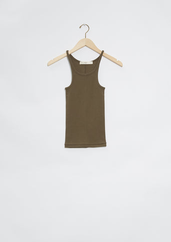 Cotton Jersey Tank Top — Khaki