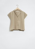 Short Sleeve Cotton Shirt — Brown