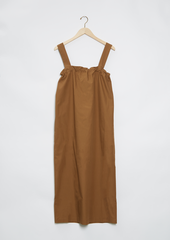 Cotton Knot Strap Dress — Camel