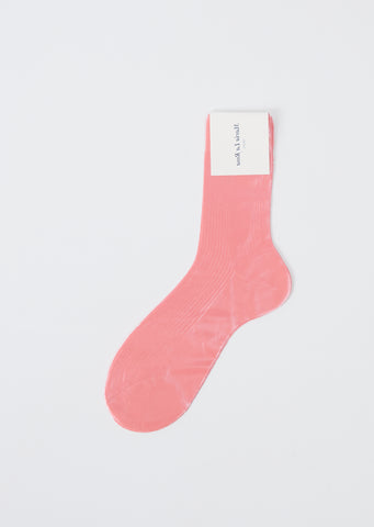 One Ribbed Iridescent Socks — Fuchsia