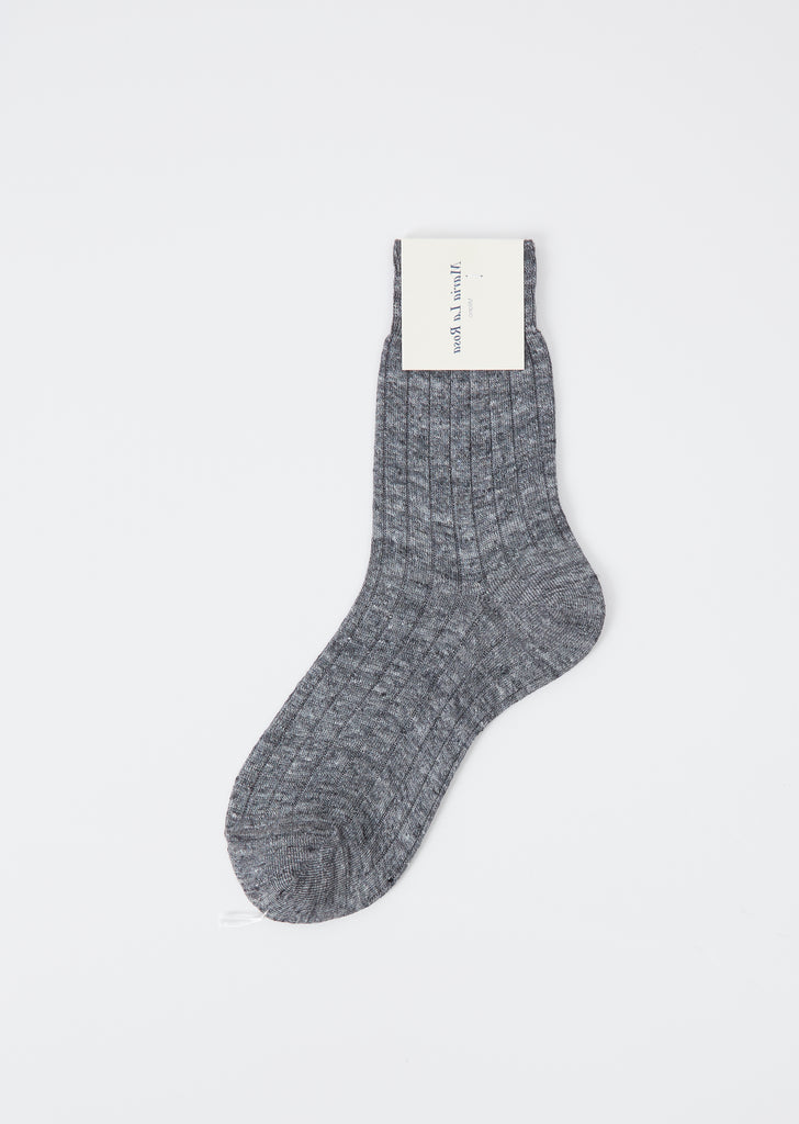 Ribbed Socks — Charcoal Melange