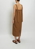 Cotton Knot Strap Dress — Camel