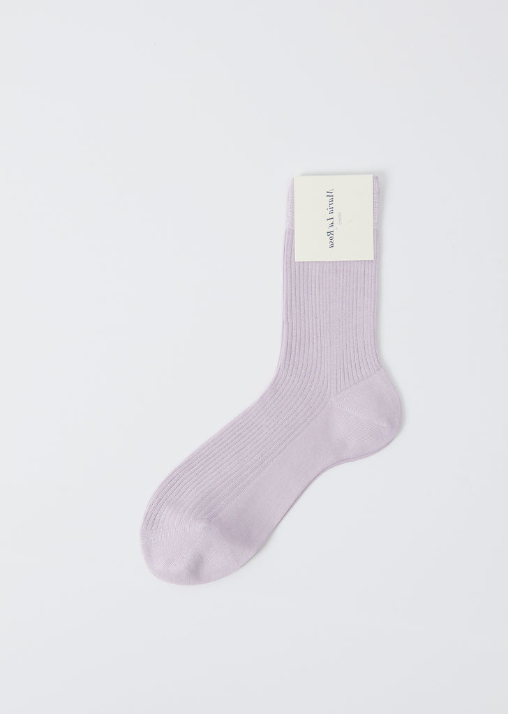 One Ribbed Socks — Lavender
