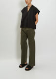 High-Waisted Cotton Wide-Leg Pant