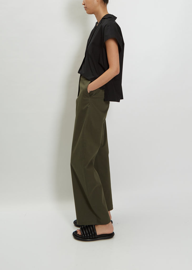 High-Waisted Cotton Wide-Leg Pant