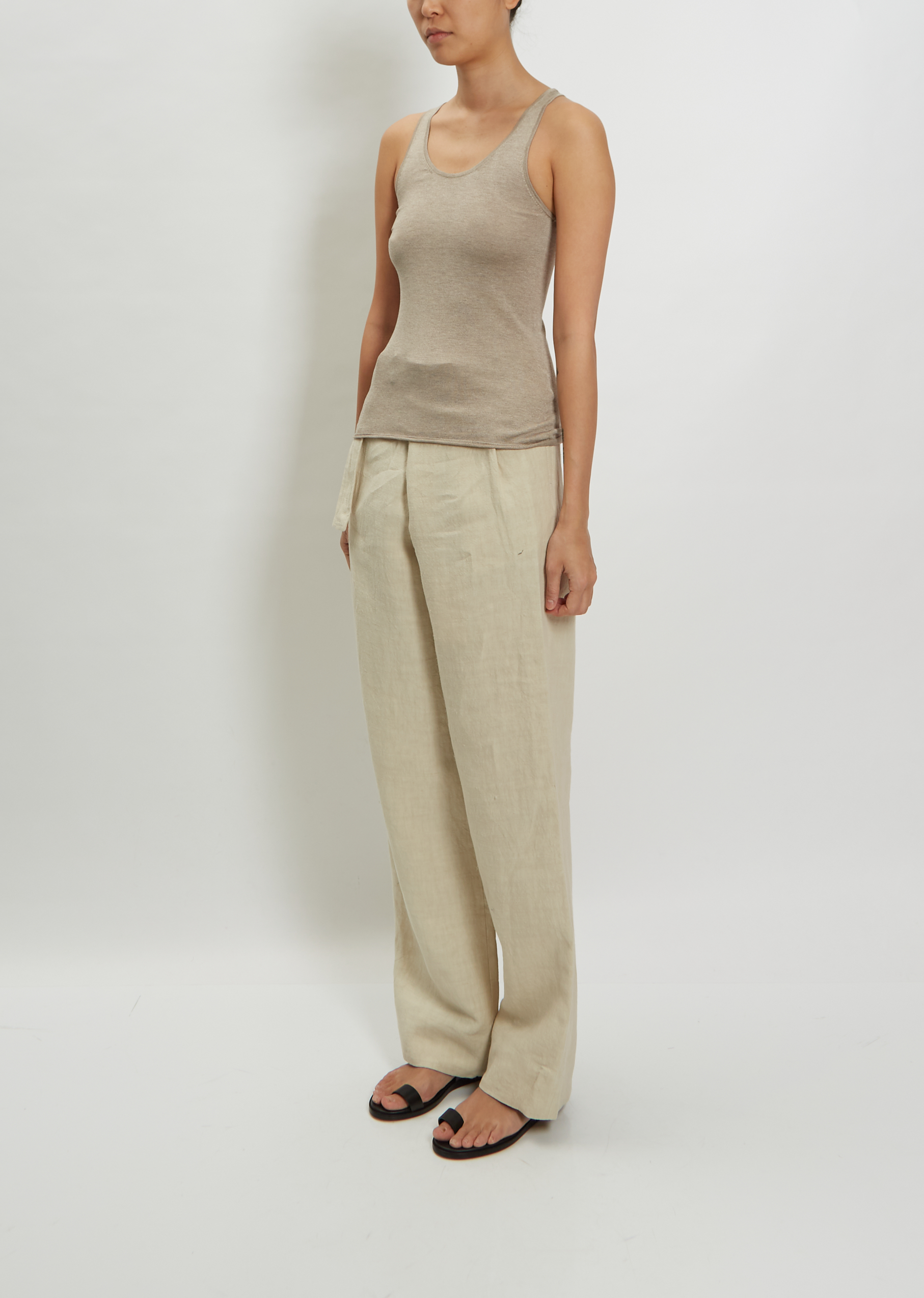 Linen Folded Waist Pants – La Garçonne Linen Folded Waist Pants – La Garçonne