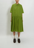 Cotton Check Shirt Dress — Grass