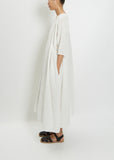 3/4 Sleeve Boatneck Tunic Dress — White