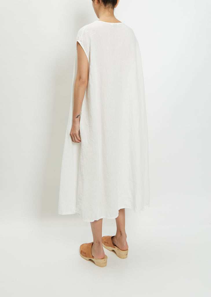 Boatneck Tunic Dress — White