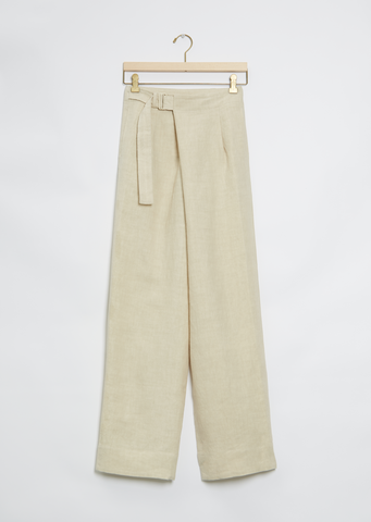 Linen Folded Waist Pants