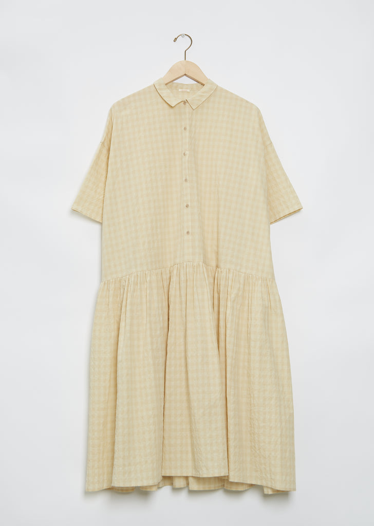 Cotton Check Shirt Dress — Honey