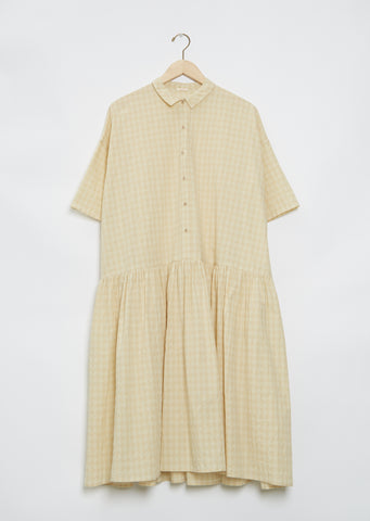 Cotton Check Shirt Dress — Honey