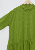 Cotton Check Shirt Dress — Grass