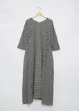 3/4 Sleeve Boatneck Tunic Dress — Small Check