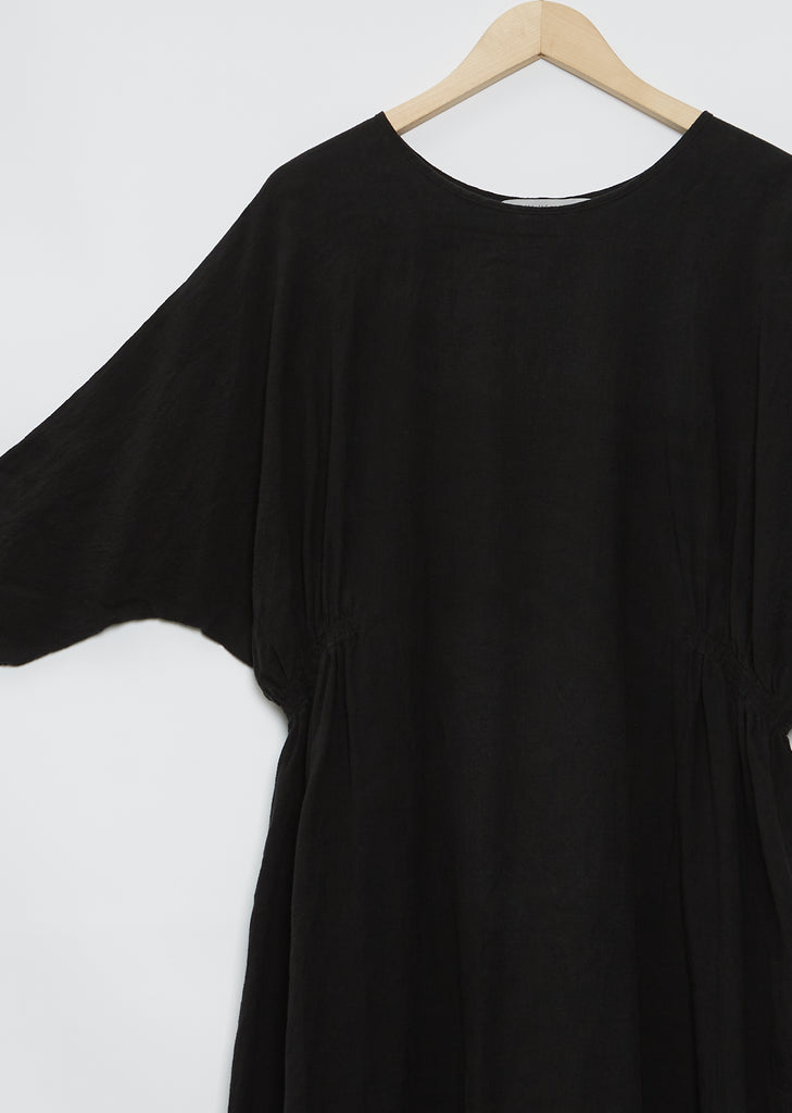 3/4 Sleeve Boatneck Tunic Dress — Black