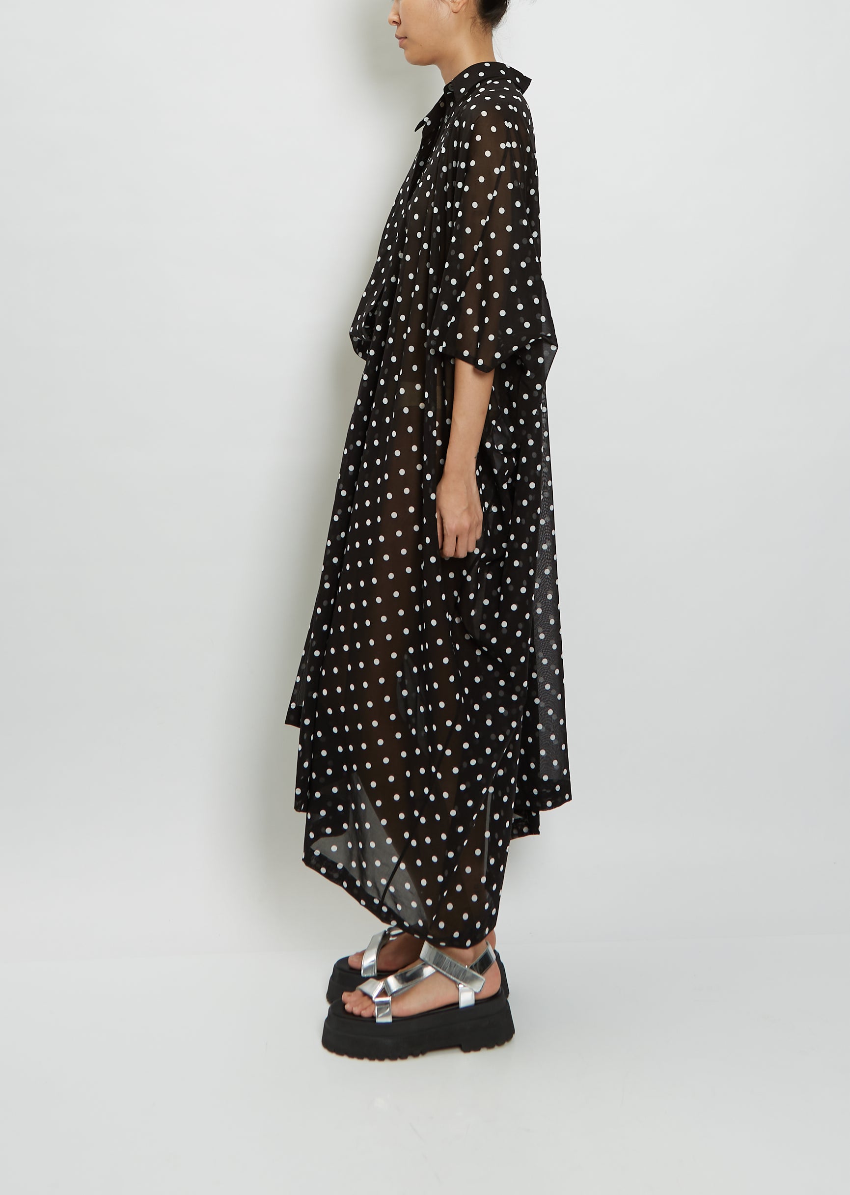 Asymmetrical Polka Dot Dress La Garonne Asymmetrical Polka Dot Dress La Garonne