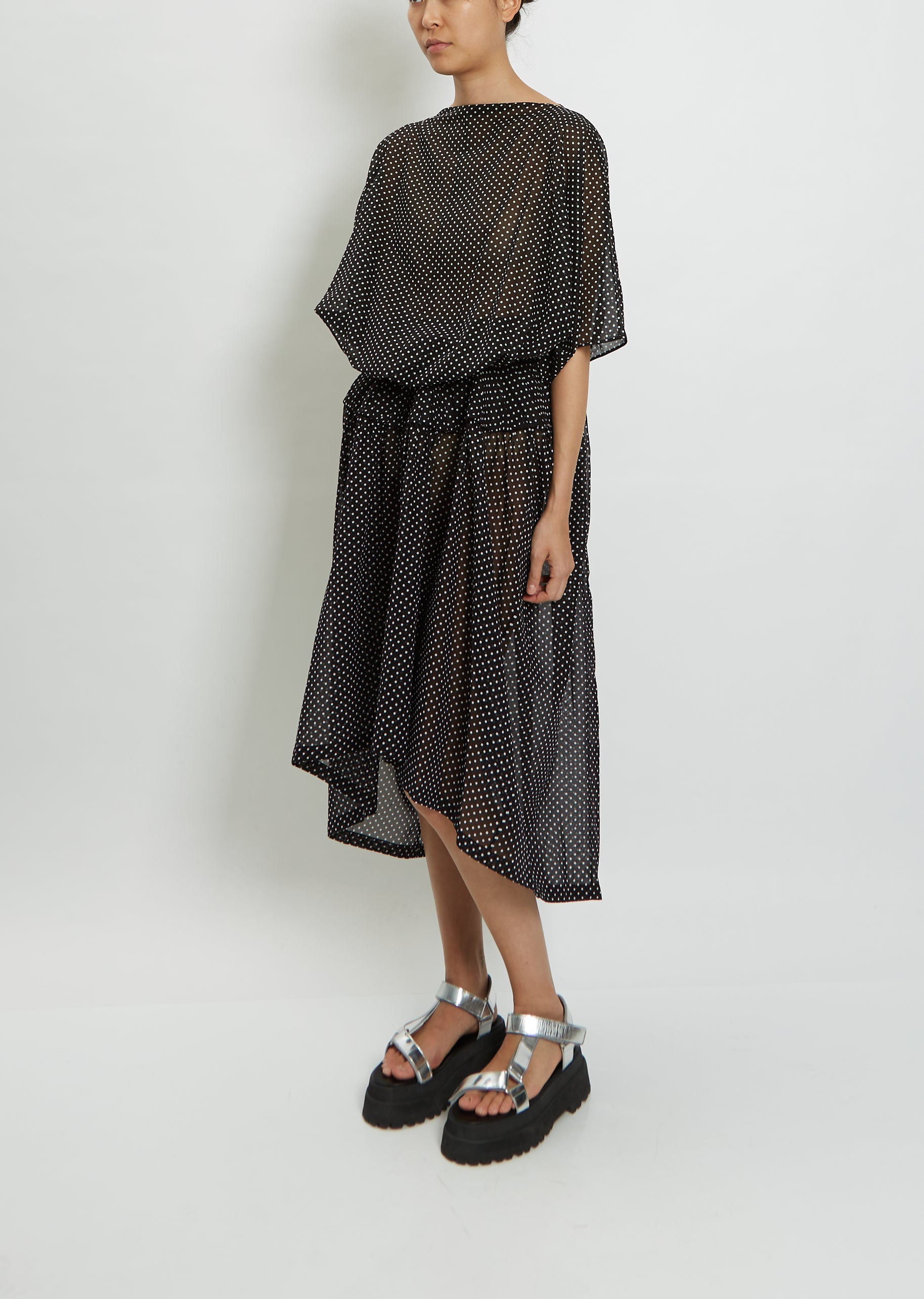 Polka Dot Sheer Dress La Garonne Polka Dot Sheer Dress La Garonne