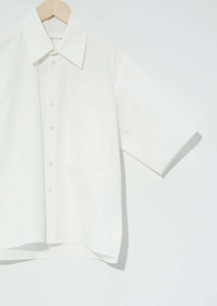 Cropped Short Sleeve Basic Shirt