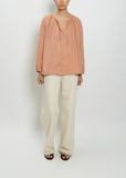 Cotton Voile Peasant Top — Clay