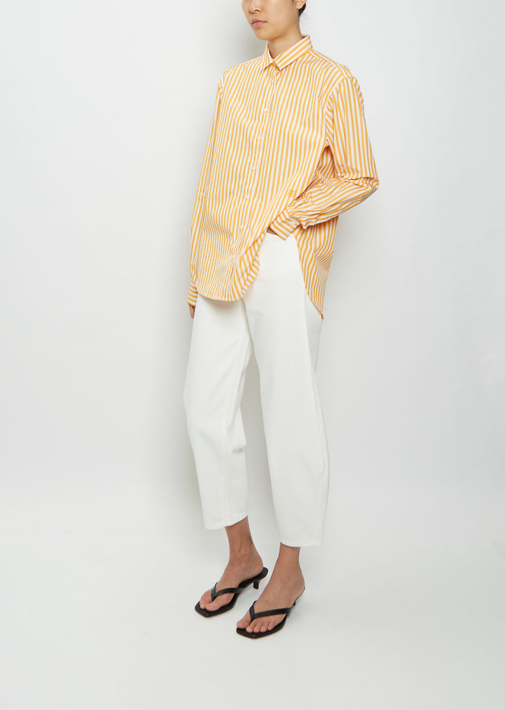 Signature Cotton Shirt — Orange Stripe