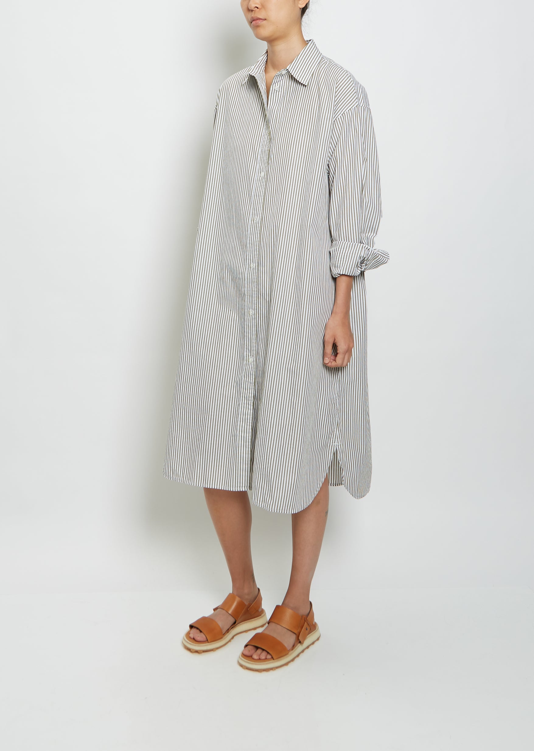 striped oversized dress Maxi Linen Striped Dress Margo