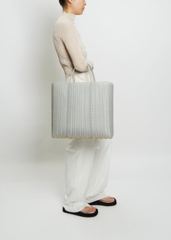 Large Flat Tote Bag — Light Grey