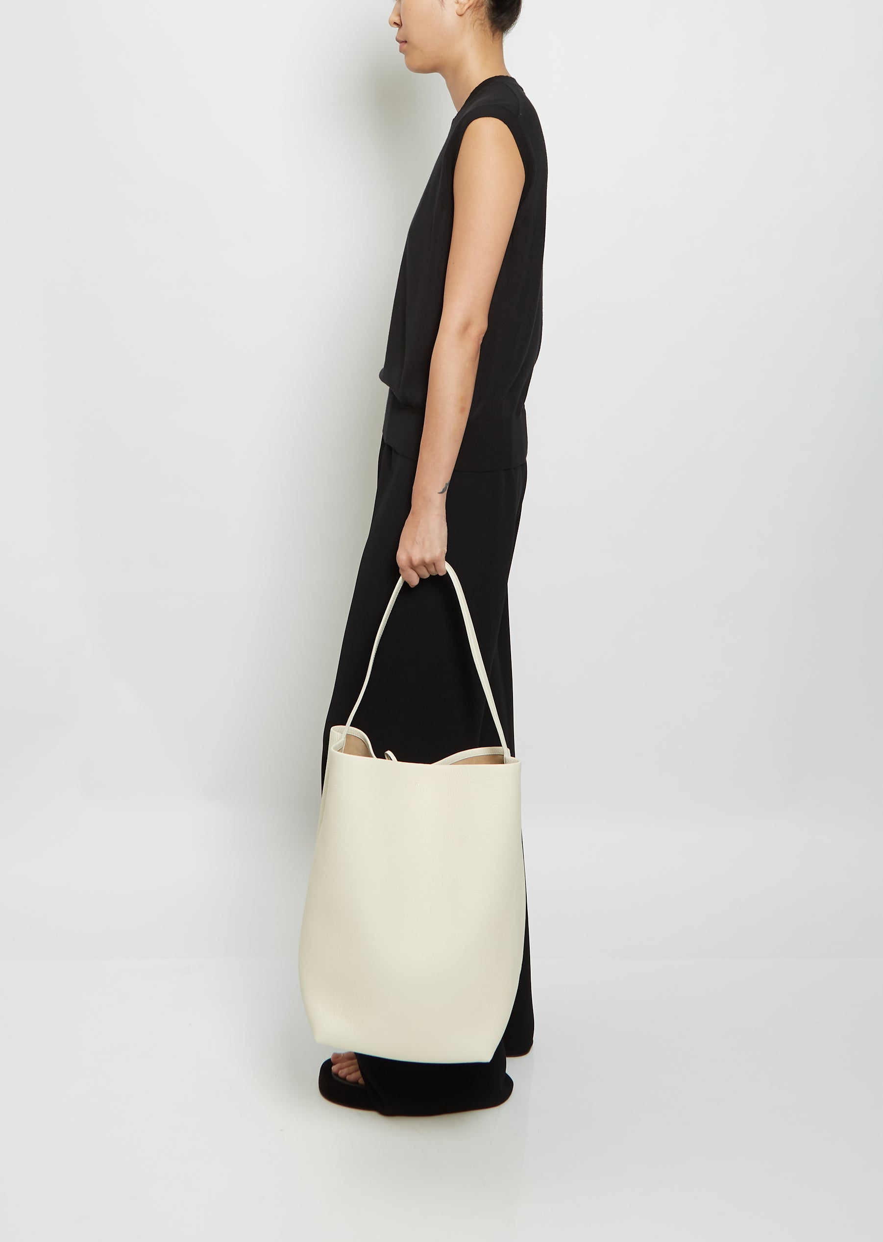The Row Large N/S Park Tote — Ivory Ivory PLD Ivpd