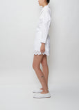 Shorts With Embroidered Trim — White