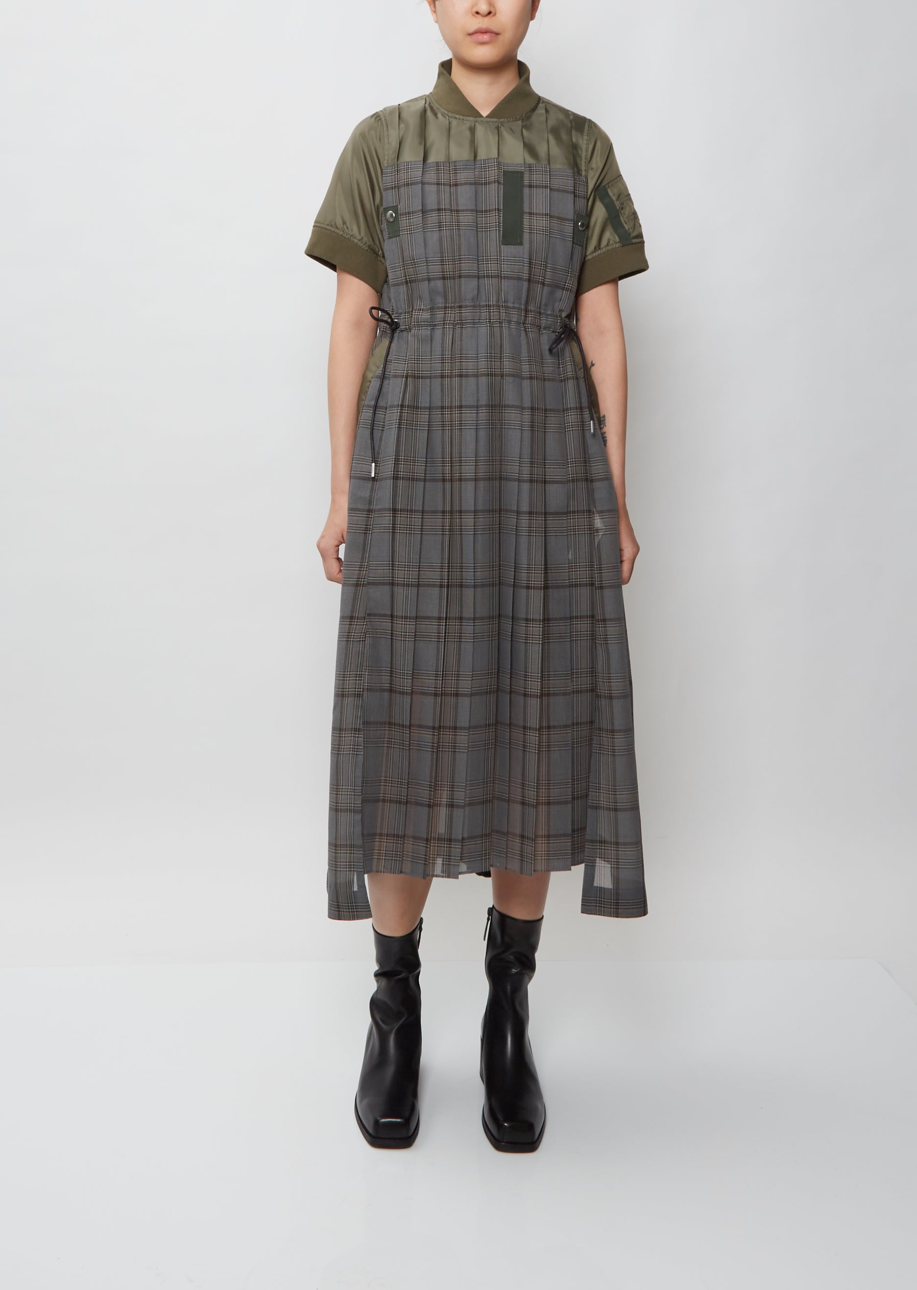 Glen Check Mix Dress – La Garçonne