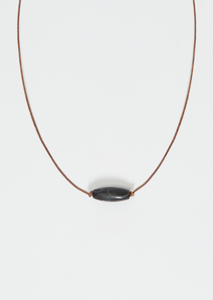 Medium Tibetan Agate Cord Necklace