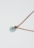 Natural Aquamarine Disk Cord Necklace