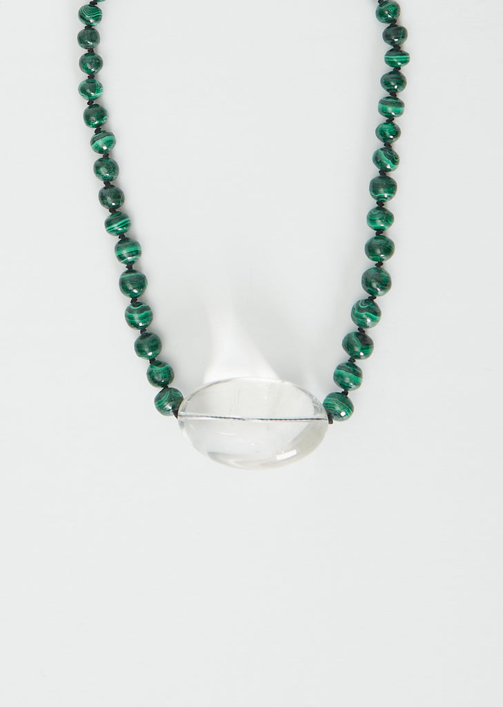Malachite Beaded Crystal Necklace