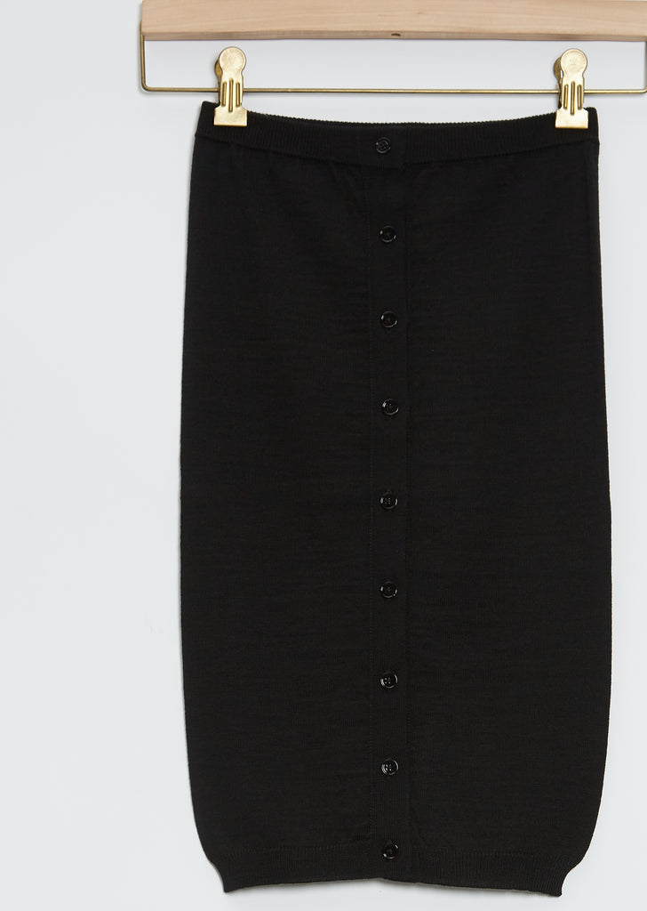 Unisex Buttoned Merino Wool Snood — Black