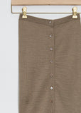 Unisex Buttoned Merino Wool Snood — Grey Beige