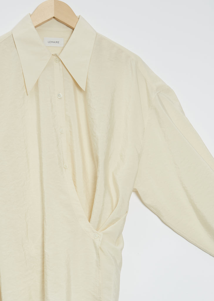 Twisted Silk Shirt — Light Cream
