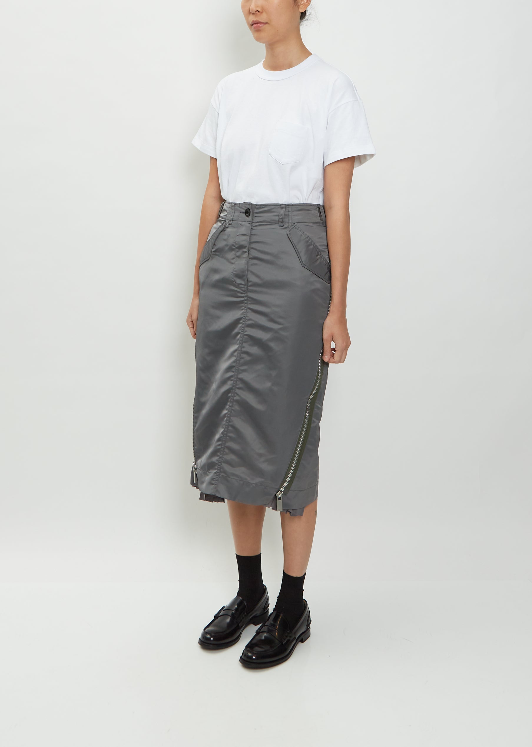 Nylon Twill Mix Skirt – La Garçonne