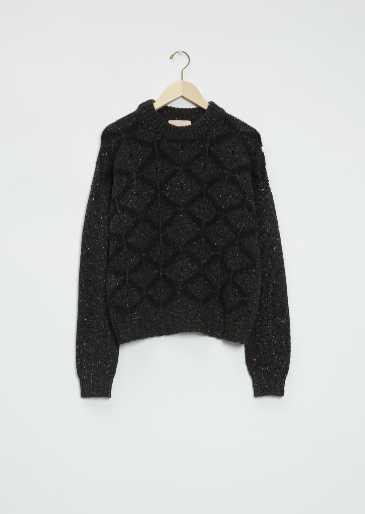Jacquard Wool Cashmere Knit Sweater