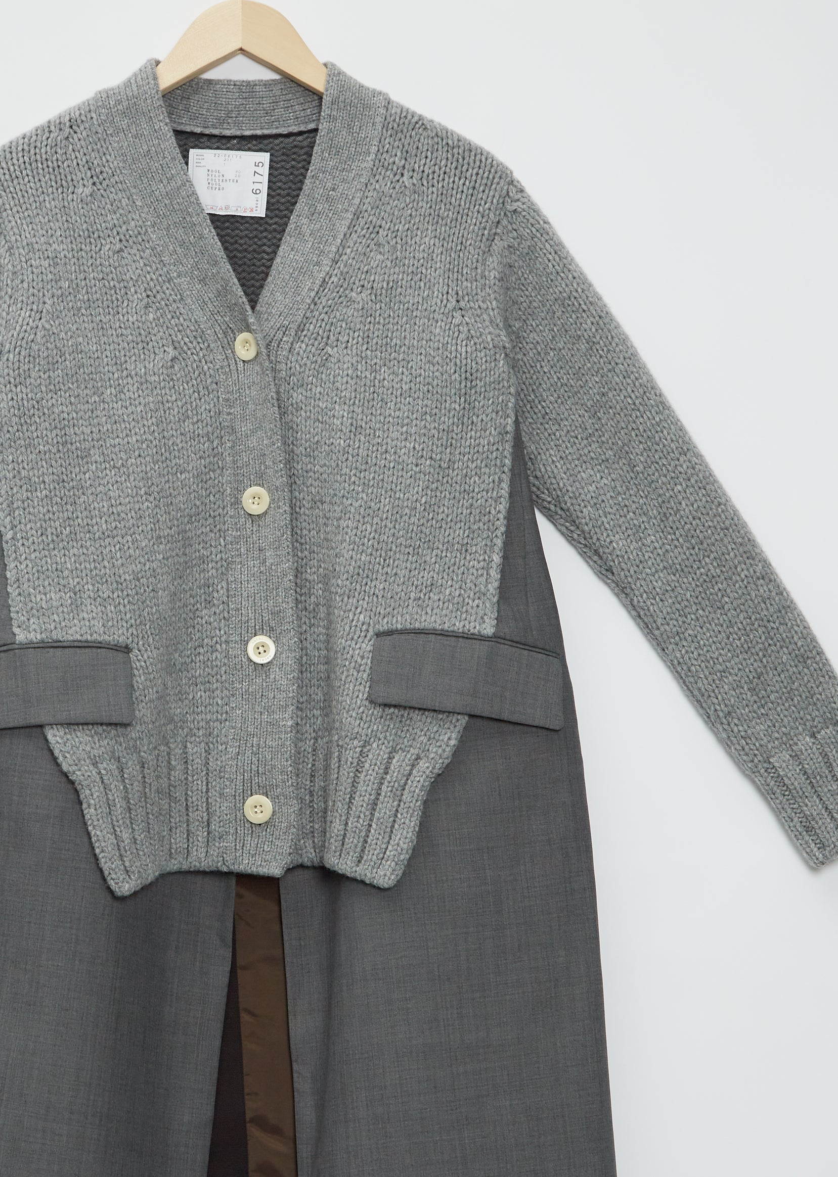 Louis Vuitton x Fragment Mens Grey 100% Wool Cardigan Size 4L UK 3XL
