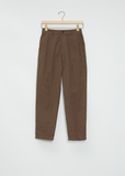 Straight Cotton Linen Trousers — Khaki