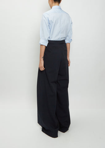 Pamplona Cotton Pants — Navy – La Garçonne