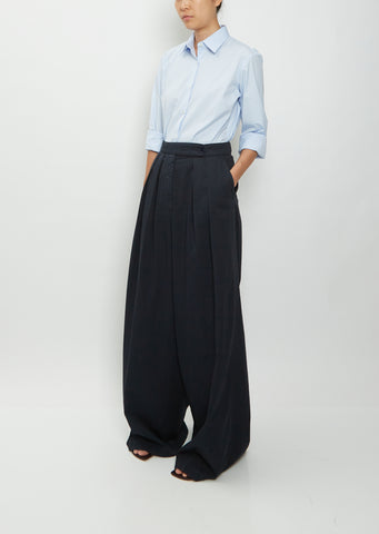 Pamplona Cotton Pants — Navy – La Garçonne