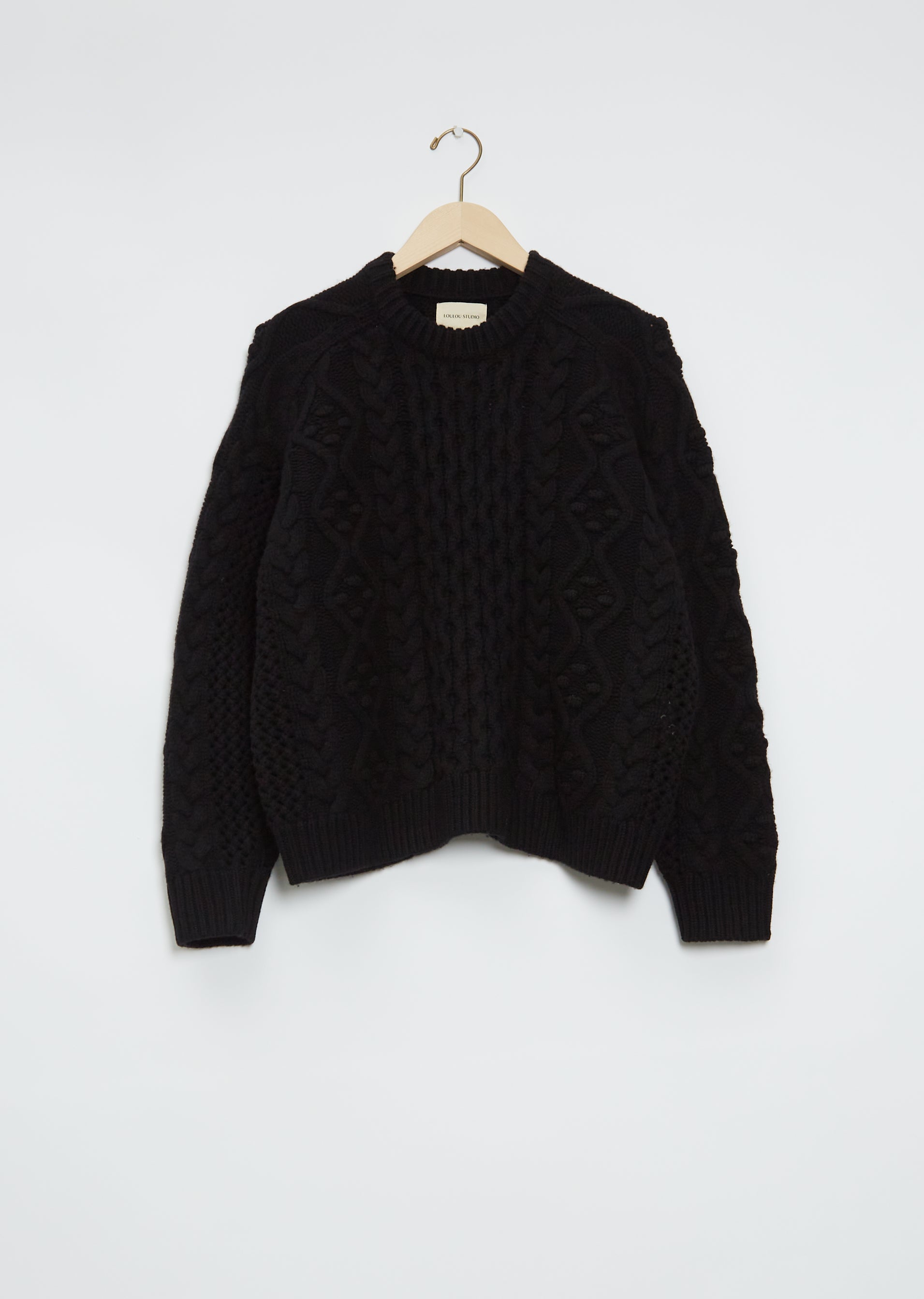 Secas Cable Knit Wool Cashmere Sweater – La Garçonne