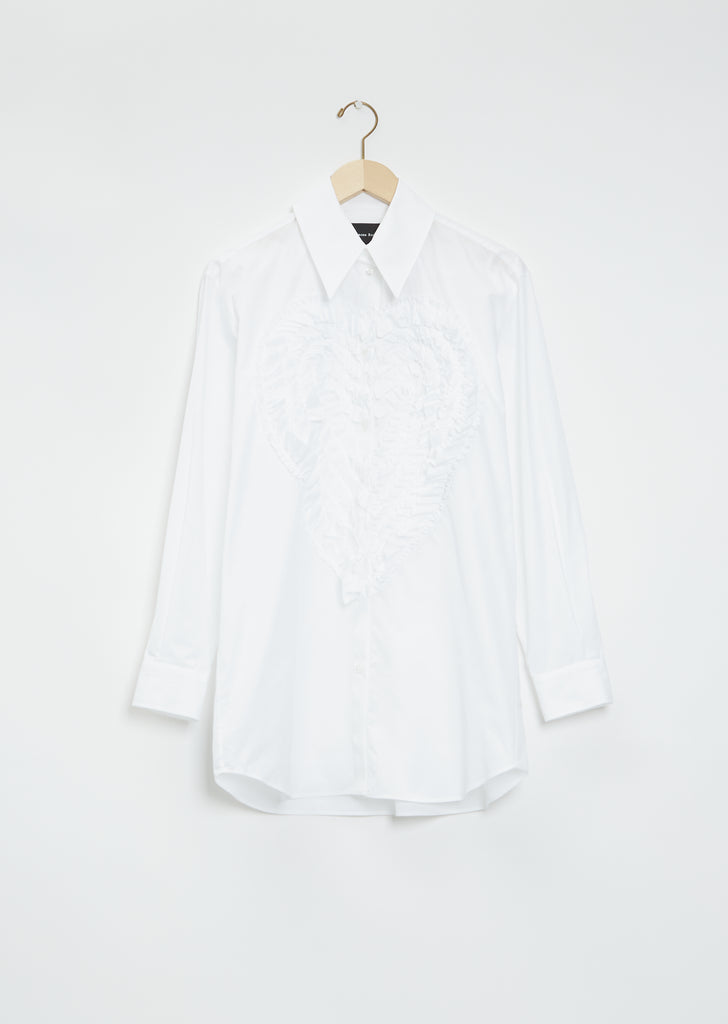 Masculine Cotton Shirt with Ruffle Heart