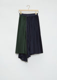 Technical Cotton Zippered Pleated Skirt