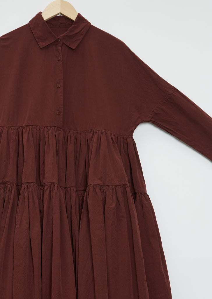 Stephy Cotton Dress — Burgundy