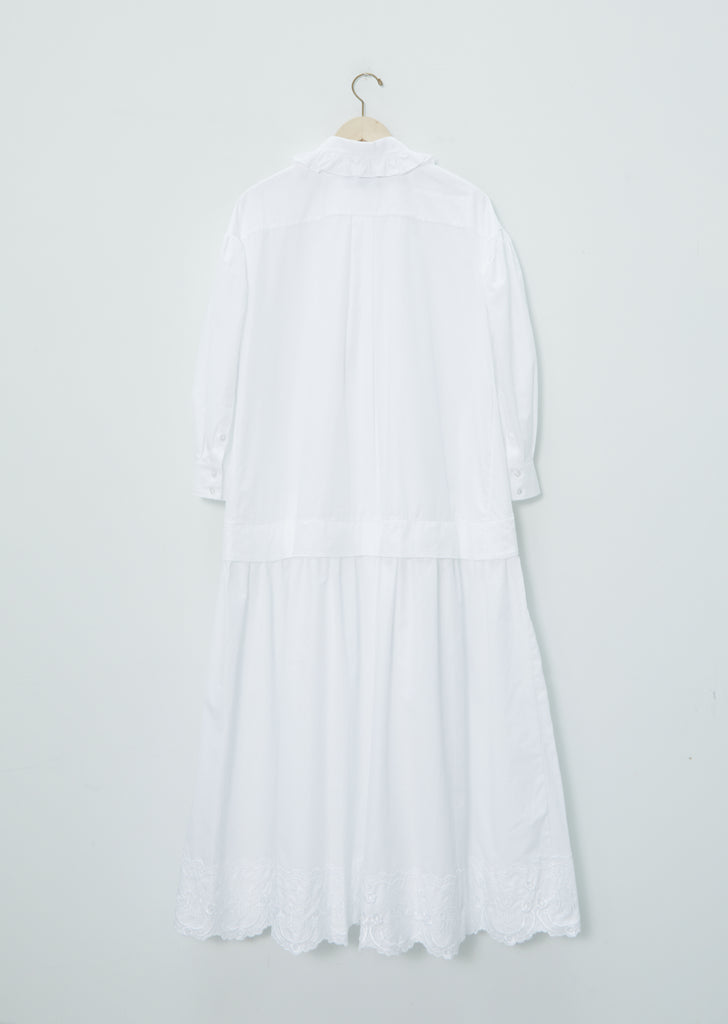 Frill Front Pleated Smock Dress
