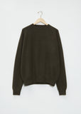 Boyfriend R-Neck Cashmere Sweater — Black Olive