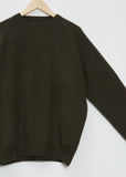 Boyfriend R-Neck Cashmere Sweater — Black Olive