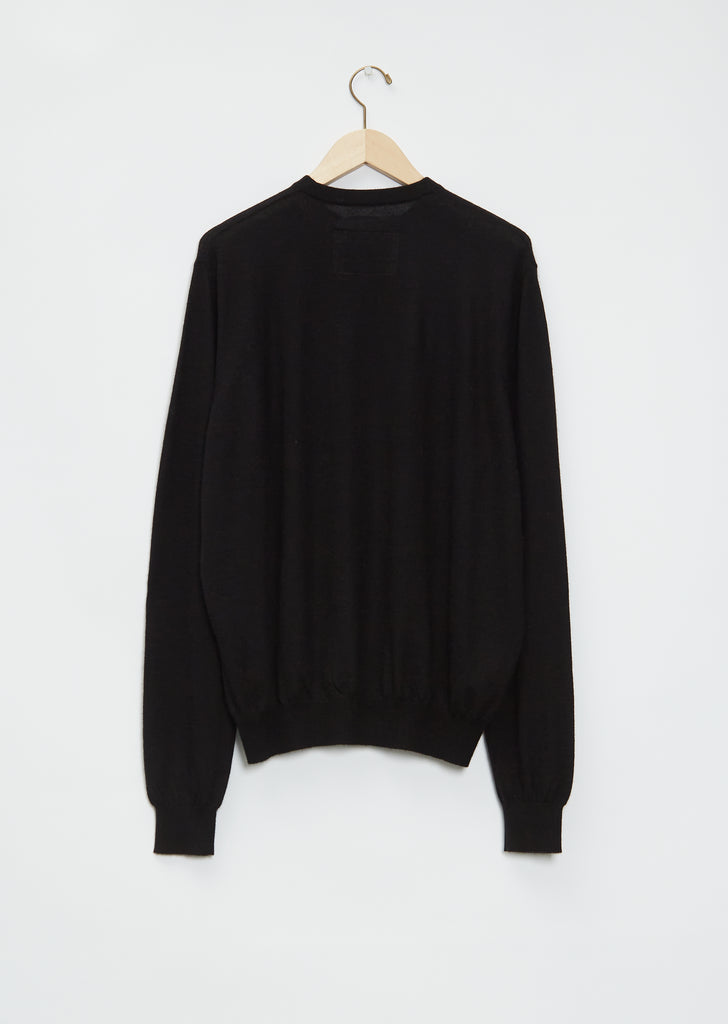 Boyfriend R-Neck Cashmere Sweater —  Black