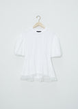 Tulle Overlay Sculpted Top — White